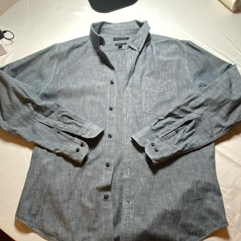 Banana Republic Slim Fit Blue Button-Down Shirt Men's Size L Cotton